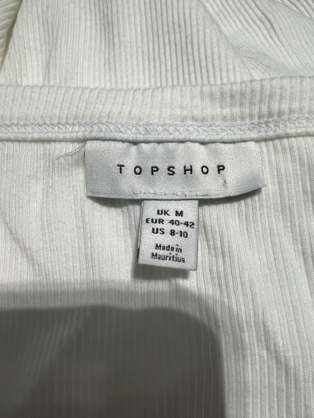 Topshop White Ribbed Tank - Picture 3 of 3